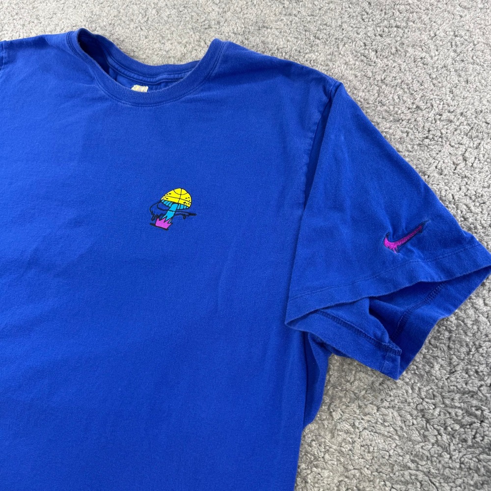 Nike Peace Love Basketball Graphic T-Shirt Blue 3XL Psychedelic Mushroom Tee‎ - Picture 3 of 10